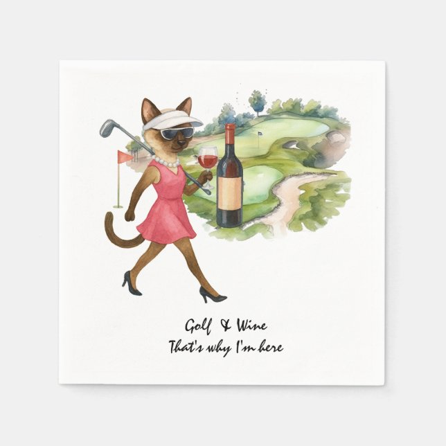 Serviette En Papier Événement de dégustation de vin de golf  (Devant)