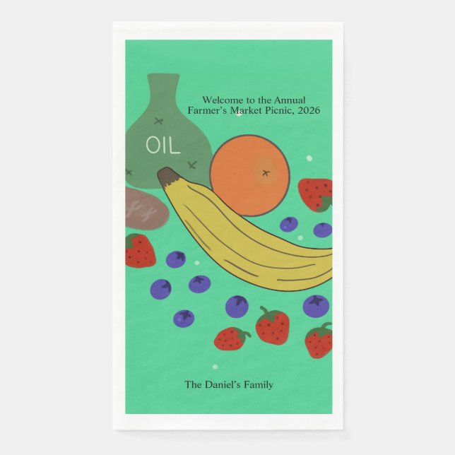 Serviette En Papier Événement de fruits et d'huile (Devant)