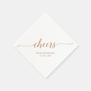 Serviette En Papier Événement de Joie avec Lettres Élégantes Marron