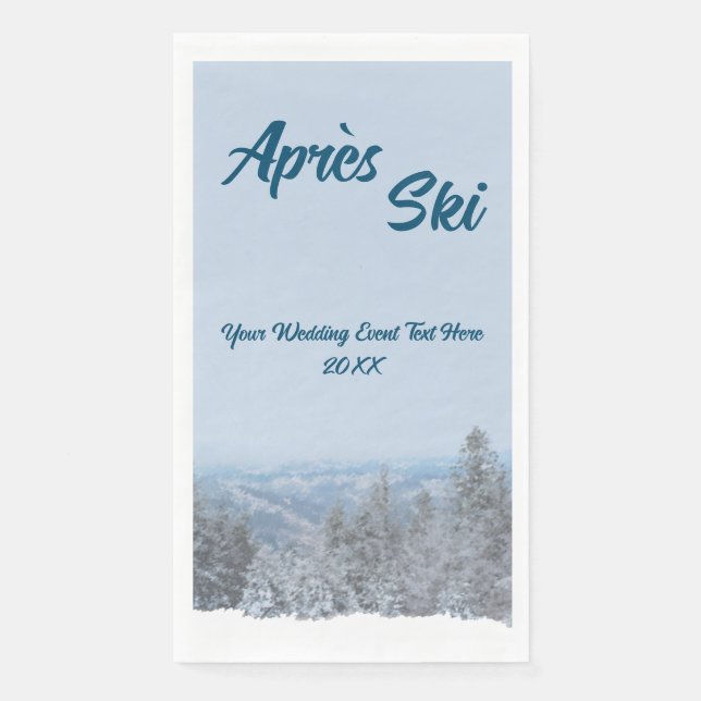 Serviette En Papier Événement de mariage d'après-ski en forêt de monta (Devant)