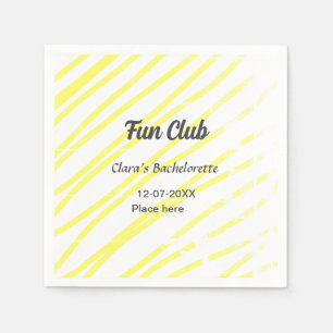 Serviette En Papier événement Fun Club enterrement de vie de jeune fil