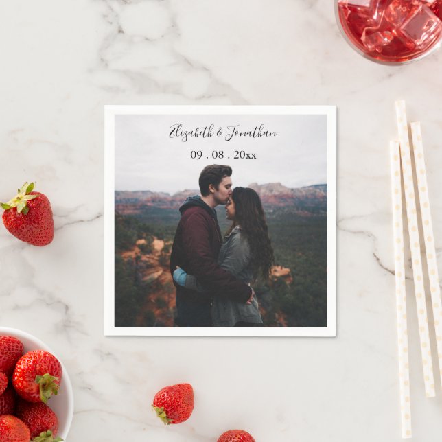 Serviette En Papier Événement Photo Mariage personnalisé (En situation)