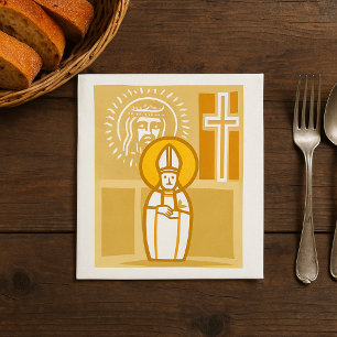 Serviette En Papier Évêque catholique Eucharistie Foi chrétienne