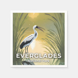 Serviette En Papier Everglades National Park   Cigogne à l'aquarelle