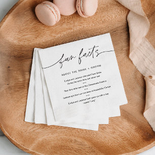 Serviette En Papier EVERLEIGH Fun Facts About Bride & Groom (set 50)