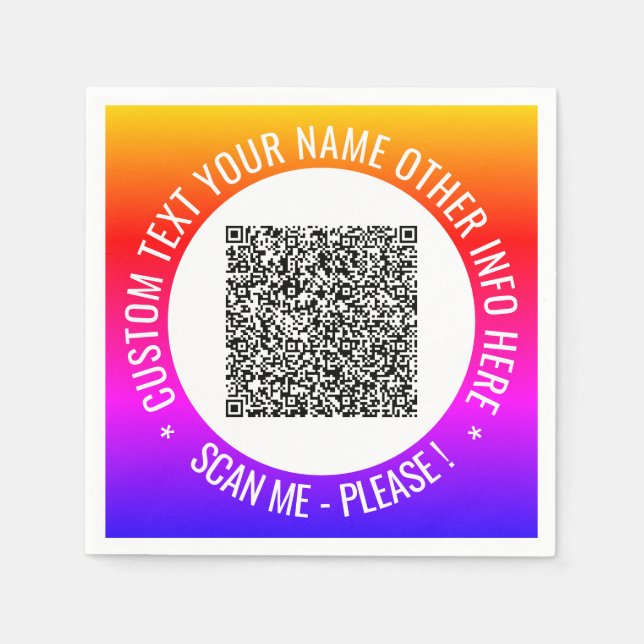 Serviette En Papier Exemple de serviettes de code QR avec du texte per (Devant)
