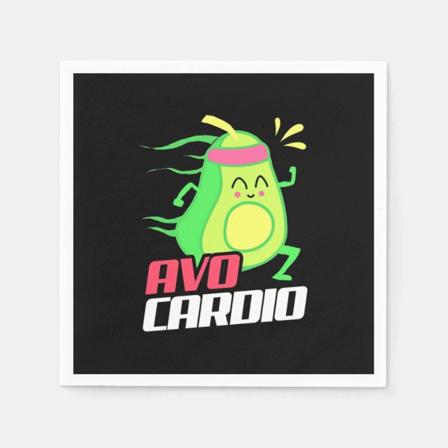 Serviette En Papier Exercice cardio Avocado (Devant)