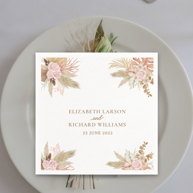 Serviette En Papier Exotique moderne Boho Mariage tropical (Créateur téléchargé)
