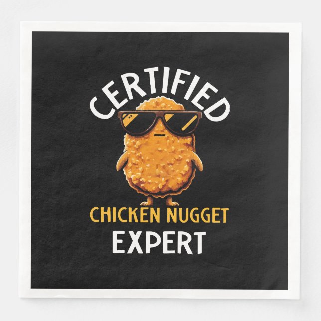 Serviette En Papier Expert certifié en nuggets de poulet (Devant)