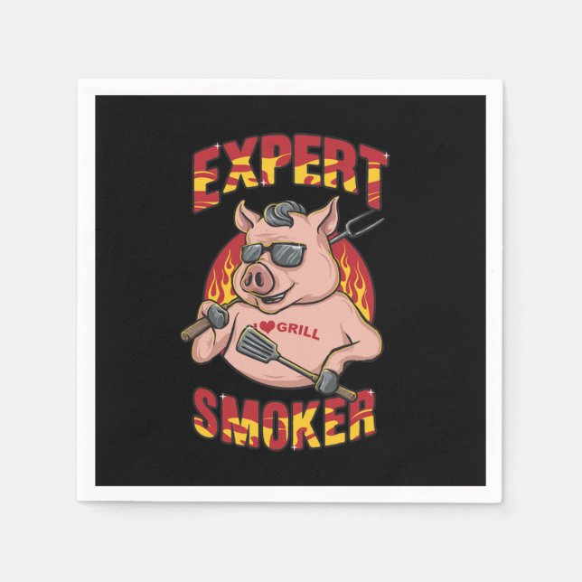 Serviette En Papier Expert Smoker Barbecue Party Its Grill Time (Devant)