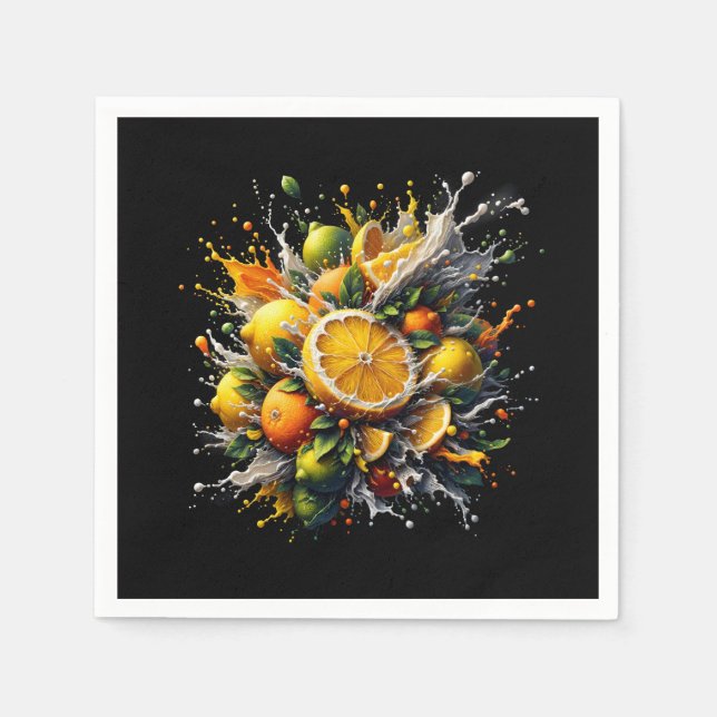 Serviette En Papier Explosion de Citrus (Devant)