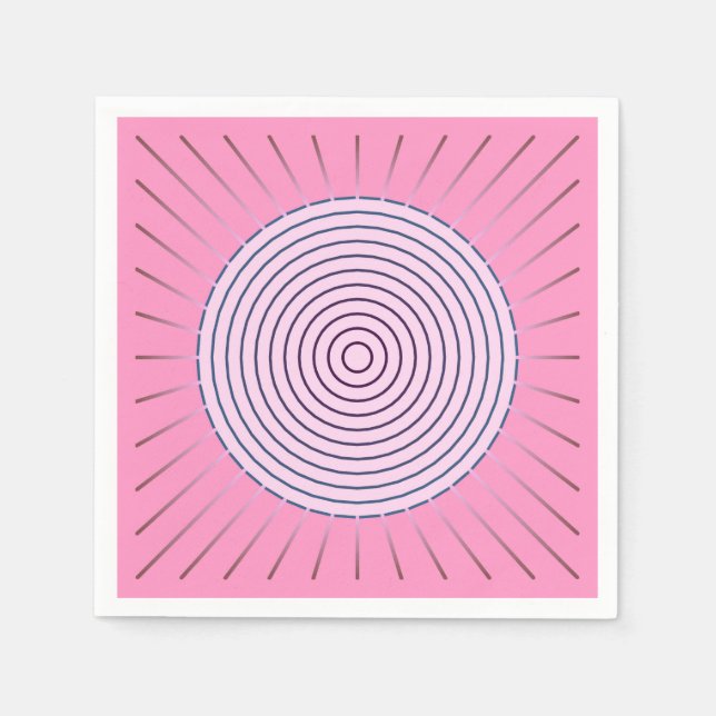 Serviette En Papier Explosion de soleil géométrique moderne - Teintes  (Devant)