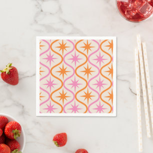 Serviette En Papier Explosions en forme d'étoiles orange rose du milie
