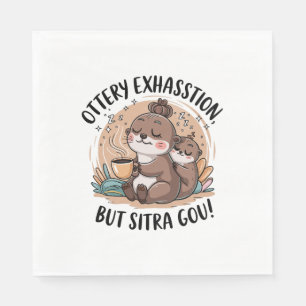 Serviette En Papier Expression de l'Otterie mignonne Sloth et Baby