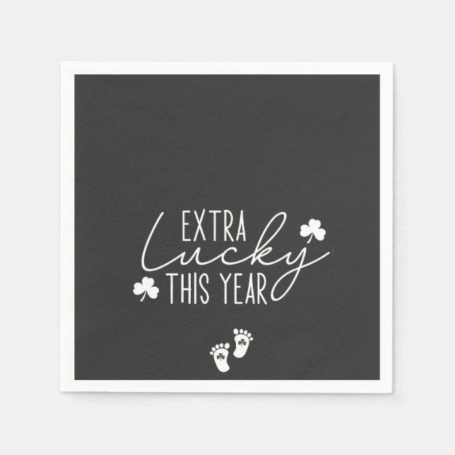 Serviette En Papier Extra Lucky Cette Année Grossesse St Patrick Lucky (Devant)