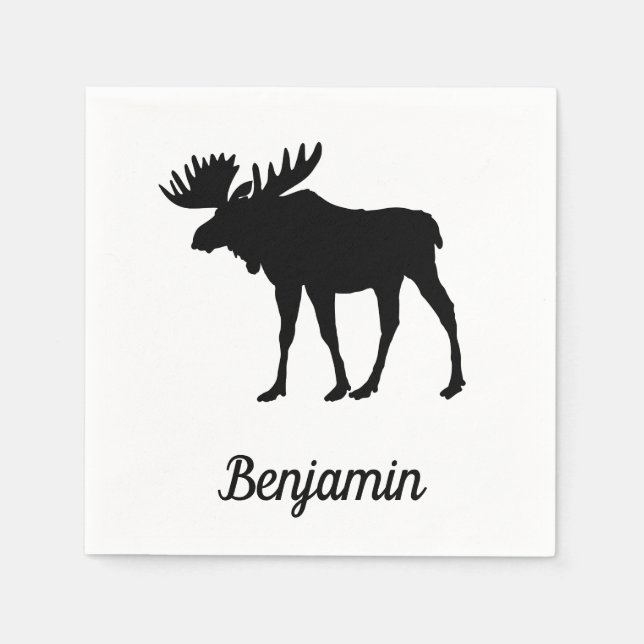 Serviette En Papier Extraordinaire Moose Rustique (Devant)