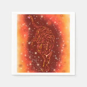 Serviette En Papier Extraordinaire Tigre De Feu Courant À Galaxy Star