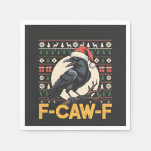Serviette En Papier F-Caw-F Douille de Noël moche Drôle Corbeau de Noë