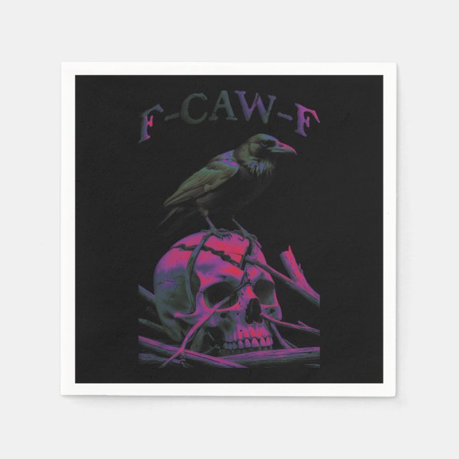 Serviette En Papier F-Caw-F Funny Black Crow Bird (Devant)