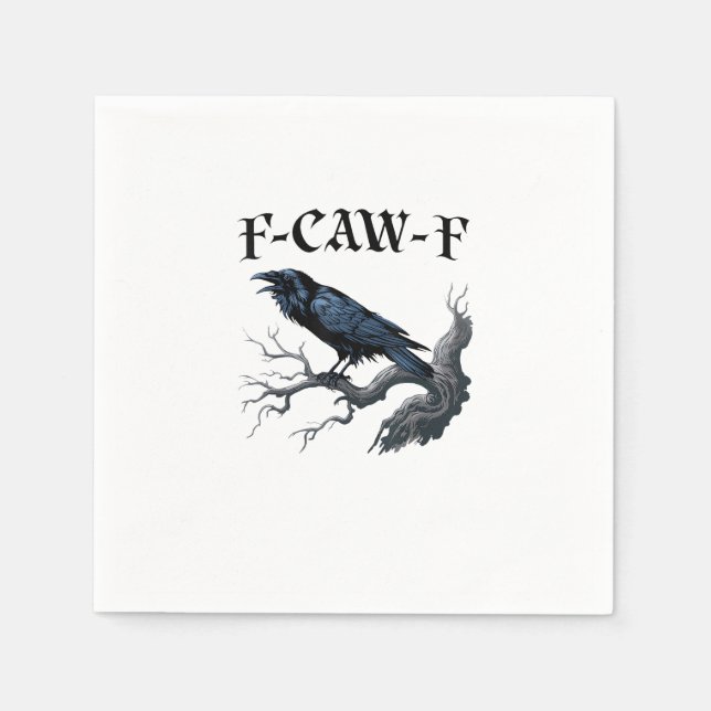 Serviette En Papier F-Caw-F Oiseau Drôle Corbeau (Devant)