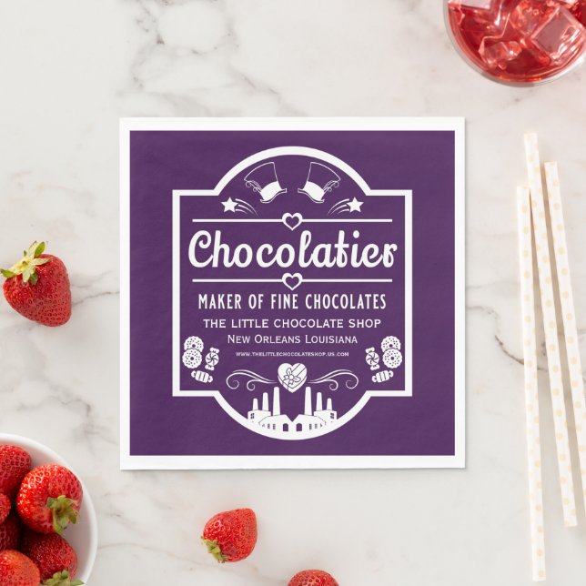 Serviette En Papier Fabricant de chocolatier (En situation)