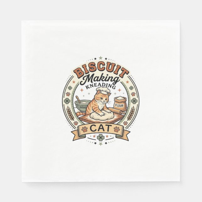 Serviette En Papier Fabrication de biscuits Pétrissage Chat Fabricatio (Devant)