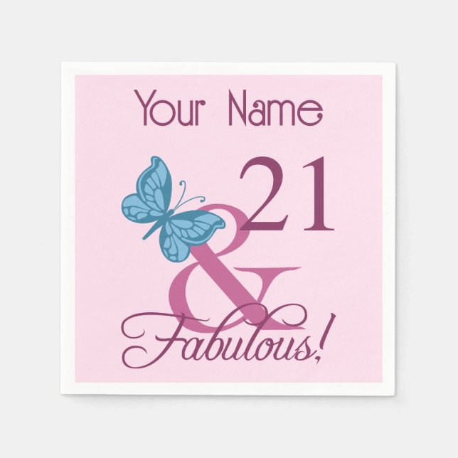 Serviette En Papier Fabuleux 21e anniversaire (Devant)