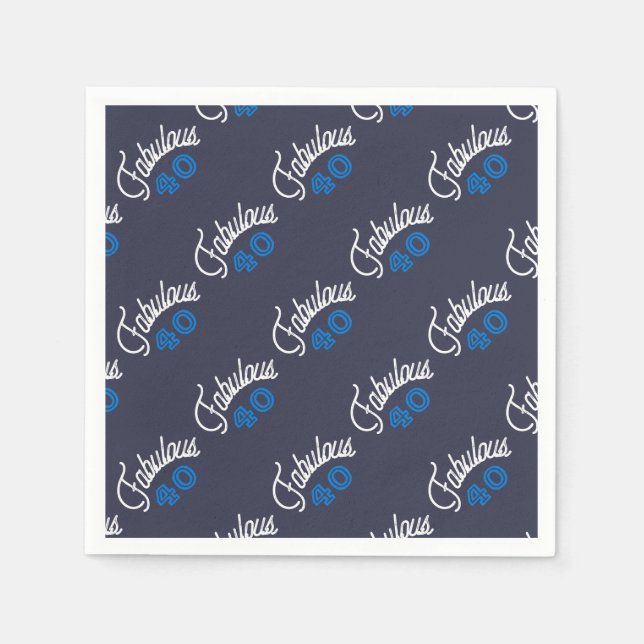 Serviette En Papier Fabuleux 40 anniversaire (Devant)