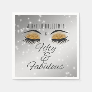 Serviette En Papier Fabuleux 50 Black Gold Glam Eyes Papier serviettes
