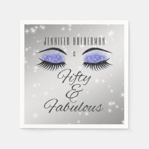 Serviette En Papier Fabuleux 50 Black Periwinkle Glam Eyes serviettes