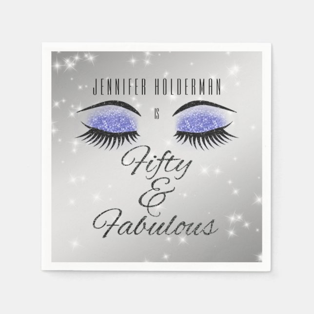Serviette En Papier Fabuleux 50 Black Periwinkle Glam Eyes serviettes (Devant)