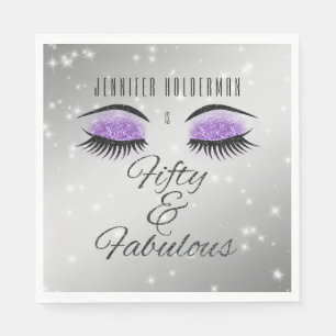 Serviette En Papier Fabuleux 50 Black Violet Glam Eyes serviettes