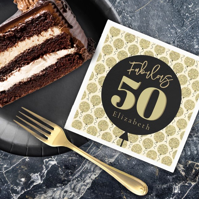 Serviette En Papier Fabuleux 50 Gold Anniversaire (Créateur téléchargé)