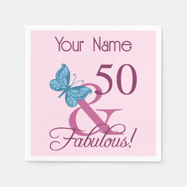 Serviette En Papier Fabuleux 50e anniversaire (Devant)
