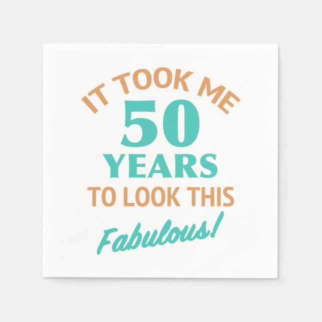 Serviette En Papier Fabuleux 50e anniversaire (Devant)