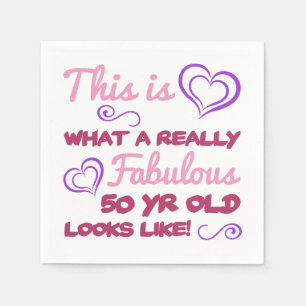 Serviette En Papier Fabuleux 50e anniversaire pour les femmes