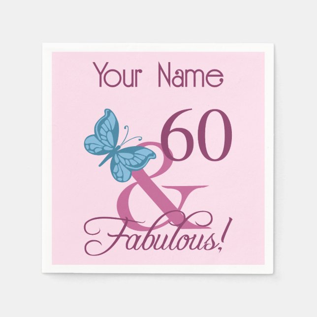 Serviette En Papier Fabuleux 60e anniversaire (Devant)
