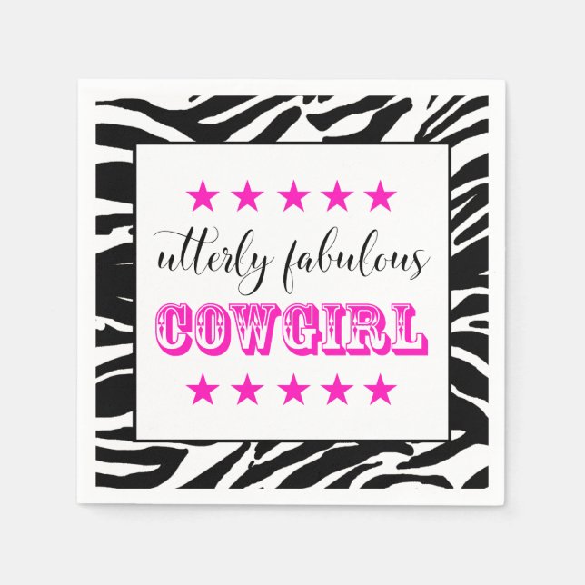 Serviette En Papier Fabuleux "COWGIRL" (Devant)