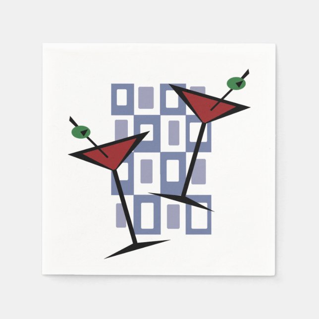 Serviette En Papier Fabuleux Martini style Vintage (Devant)