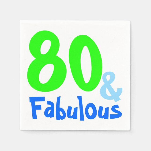 Serviette En Papier Fabuleux Nouvel Anniversaire De Neon (Devant)