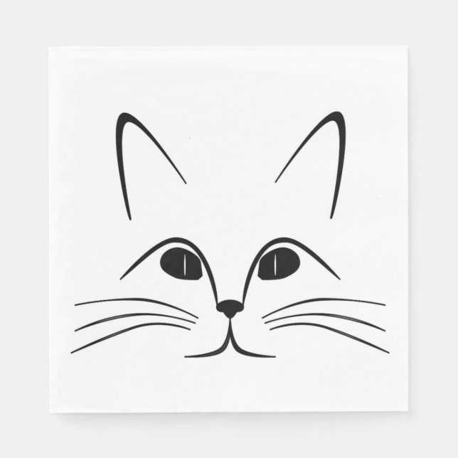 SERVIETTE EN PAPIER FACE CAT (Devant)