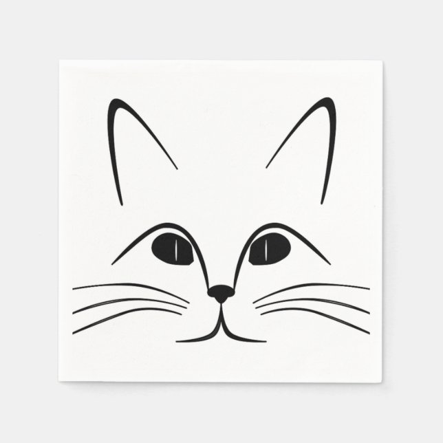 SERVIETTE EN PAPIER FACE CAT (Devant)