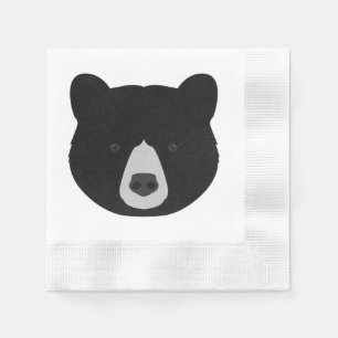 Serviette En Papier Face de l'ours noir