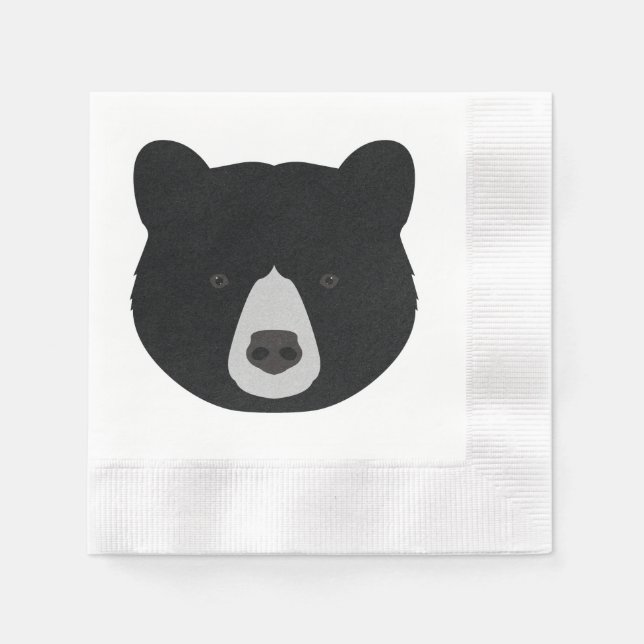 Serviette En Papier Face de l'ours noir (Devant)