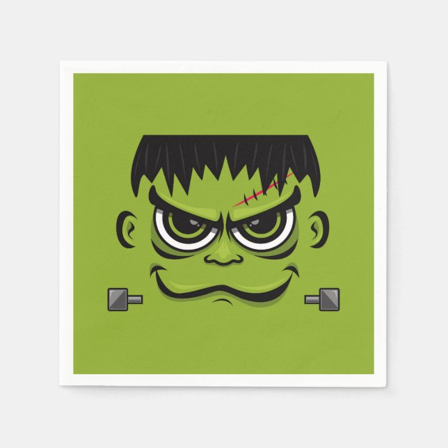Serviette En Papier Face Frankenstein Halloween (Devant)