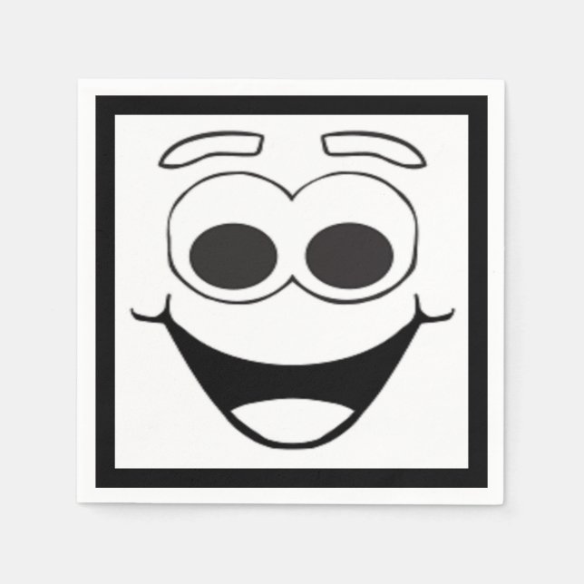 SERVIETTE EN PAPIER FACE HEUREUSE (Devant)