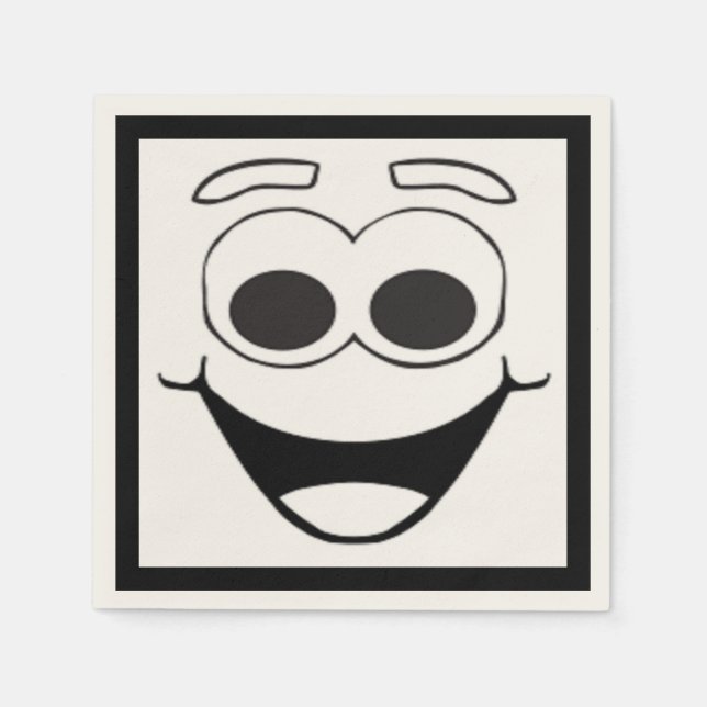 SERVIETTE EN PAPIER FACE HEUREUSE (Devant)
