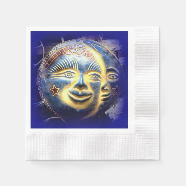Serviette En Papier face soleil/ lune face papier serviettes (Devant)