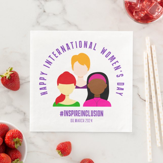 Serviette En Papier Faces élégantes à la Journée internationale de la  (En situation)