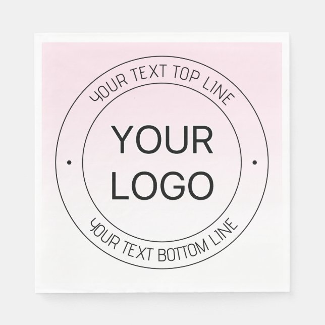 Serviette En Papier Facile Logo Remplacement & Editable Texte Rose Omb (Devant)